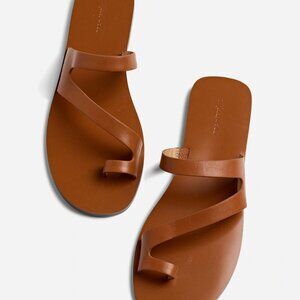 Madewell The Gabi Asymmetric-Strap Sandal in Warm Coffee Colorway
